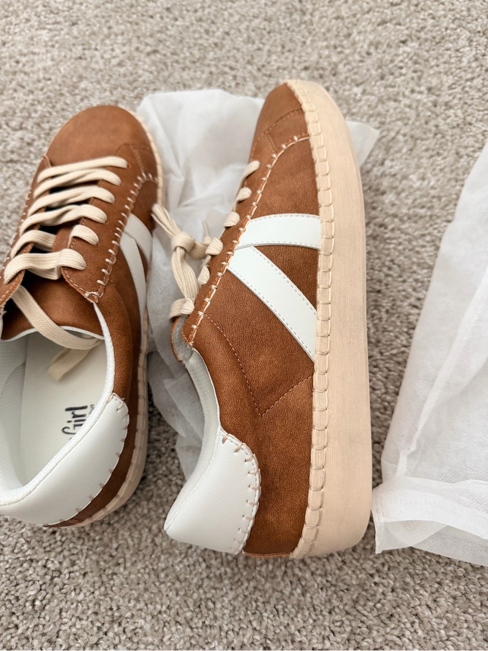 Corkys Brown and White Hey Girl Athletic Sneakers - Picture 5 of 5